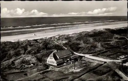 Ak Nordseebad Juist in Ostfriesland, Kinderkurheim Schwalbennest, Strand