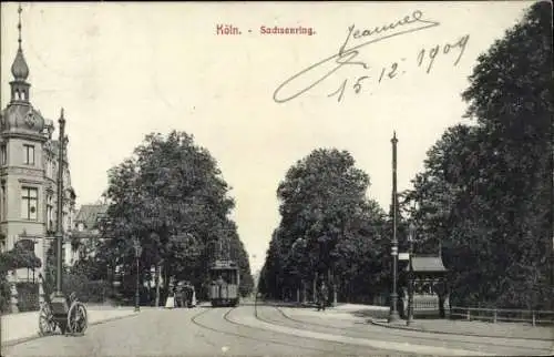 Ak Köln am Rhein, Sachsenring, Straßenbahn