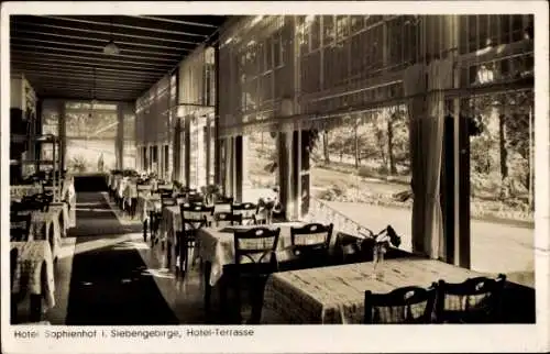 Ak Königswinter am Rhein, Oelberg, Hotel Sophienhof, Hotel-Terrasse