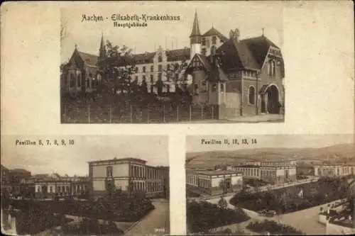 Ak Aachen, Elisabeth-Krankenhaus, Hauptgebäude, Pavillon 5, 7, 8, 9, 10, 11, 12, 13, 14