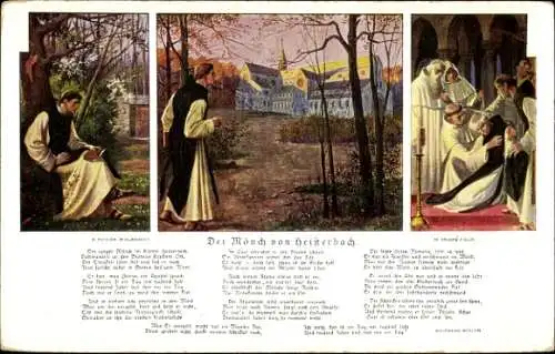 Künstler Ak Königswinter, Der Mönch von Heisterbach, Wolfgang Müller, Kloster Heisterbach