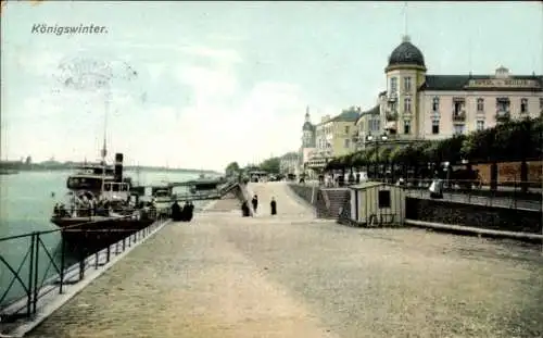 Ak Königswinter am Rhein, Teilansicht, Schiff