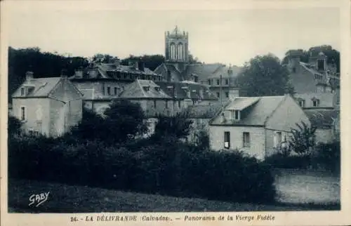 Ak La Delivrande Calvados, Panorama de la Vierge Fidele