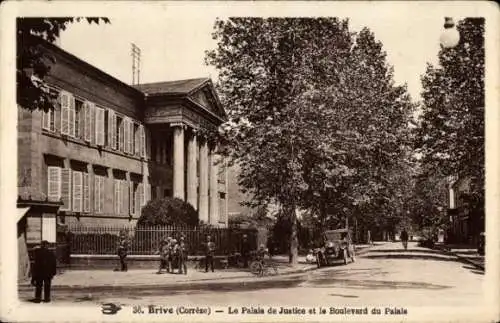 Ak Brive la Gaillarde Corrèze, Palais de Justice, Boulevard du Palais