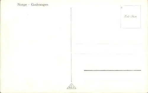 Ak Gudvangen Norwegen, Ufer, Berge, Häuser