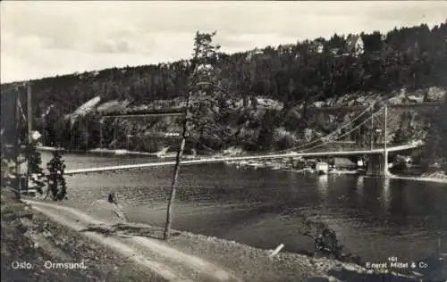 Ak Oslo Norwegen, Ormsund, Brücke