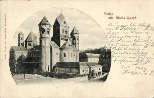 Ak Maria Laach Glees in der Eifel, Teilansicht, Kirche