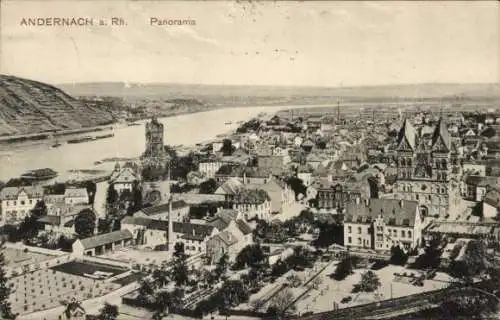 Ak Andernach am Rhein, Panorama vom Krahnenberg