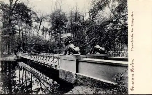 Ak Berlin Tiergarten, Löwenbrücke