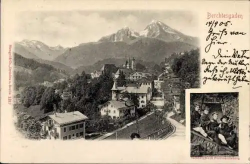 Ak Berchtesgaden, Panorama, Watzmann, Salzbergwerk Ferdinandsberg