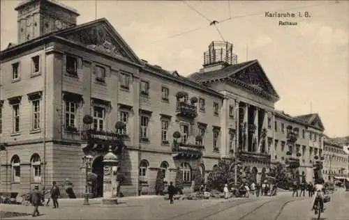 Ak Karlsruhe in Baden, Rathaus