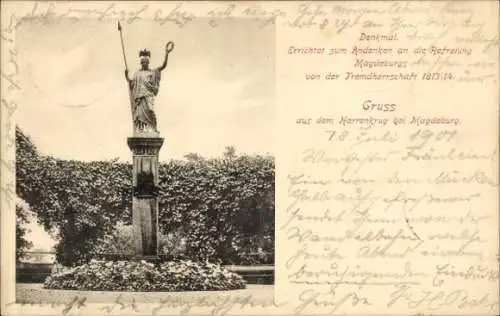 Ak Herrenkrug Magdeburg in Sachsen Anhalt, Denkmal