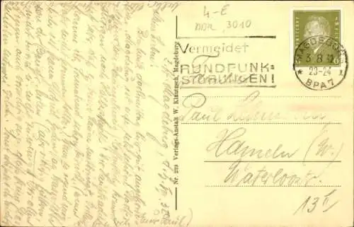 Ak Magdeburg an der Elbe, Stadthalle mit Turm