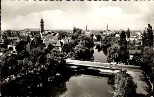 Ak Kehl am Rhein, Panorama, Brücke