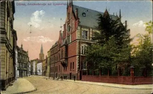 Ak Düren im Rheinland, Zehnthofstraße, Gymnasium