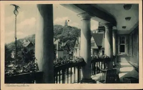 Ak Falkenstein Königstein im Taunus, Teilansicht, Terrasse