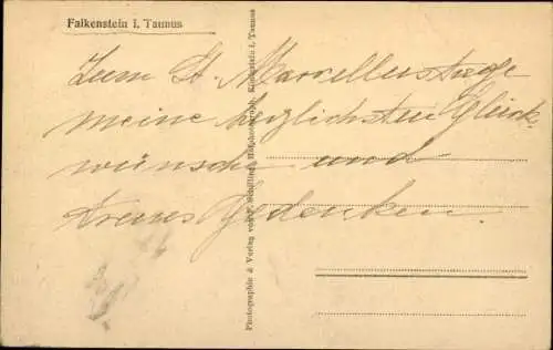 Ak Falkenstein Königstein im Taunus, Teilansicht, Terrasse