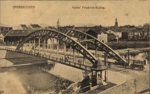 Ak Saarbrücken im Saarland, Kaiser Friedrich Brücke