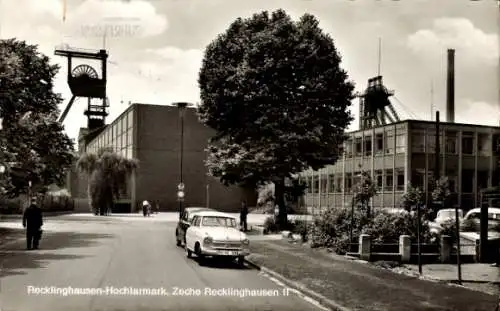 Ak Hochlarmark Recklinghausen im Ruhrgebiet, Zeche Recklinghausen II, Autos