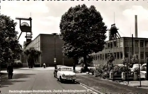 Ak Hochlarmark Recklinghausen im Ruhrgebiet, Zeche Recklinghausen II, Autos