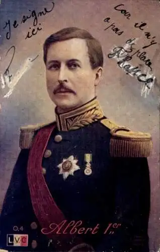 Ak König Albert I. von Belgien, Portrait in Uniform
