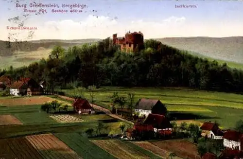 Ak Gryfów Śląski Greiffenberg Schlesien, Burg Greiffenstein, Kemnitzkamm, Iserkamm