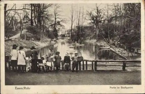 Ak Essen im Ruhrgebiet, Idyll im Stadtgarten