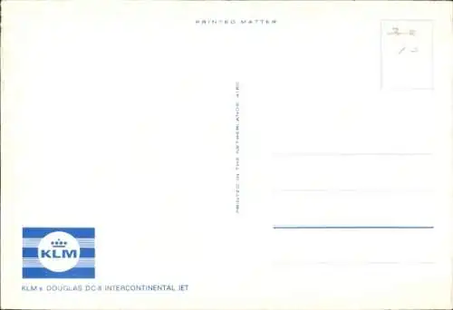 Künstler Ak Niederländisches Passagierflugzeug, Douglas DC 8 Intercontinental Jet, KLM