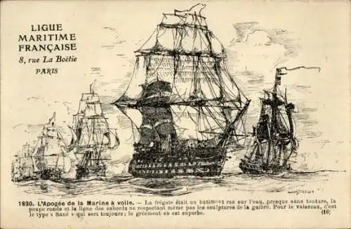 Künstler Ak Apogee de la Marine Segel, 1830