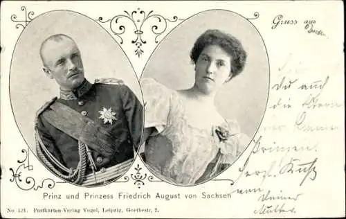 Ak Prinz Friedrich August von Sachsen, Luise von Österreich-Toskana