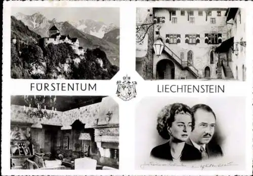 Ak Fürstentum Liechtenstein, Schloss Vaduz, Fürst Franz Josef II, Fürstin Cina