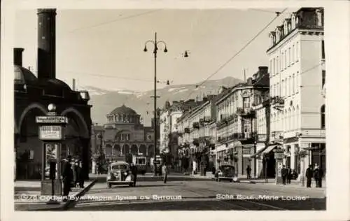 Ak Sofia Bulgarien, Boulevard Marie Louise, Straßenpartie in der Stadt, Straßenbahn Linien 9 und 7