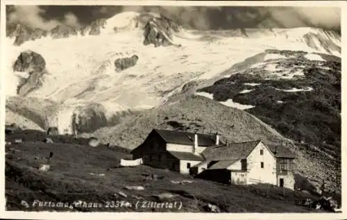 Ak Zillertal Tirol, Furtschagelhaus, Schutzhütte, Gletscherzunge