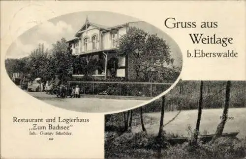 Ak Weitlage Eberswalde, Restaurant und Logierhaus Zum Bachsee