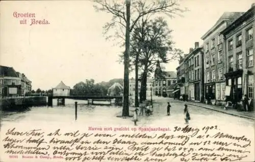 Ak Breda Nordbrabant Niederlande, Hafen, Spanjaardsgat