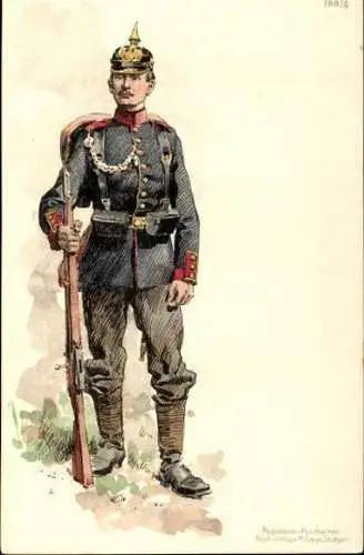 Set von 10 AK im Umschlag, Historische Künstler-Lithographien „Die alte Armee"  von Carl Becker 