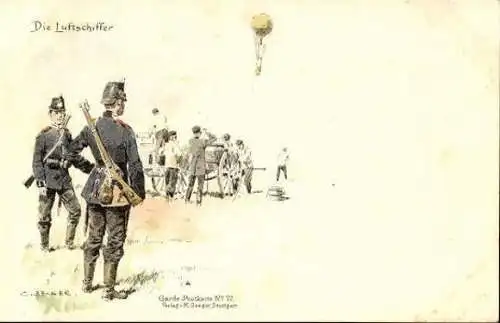 Set von 10 AK im Umschlag, Historische Künstler-Lithographien „Die alte Armee"  von Carl Becker 