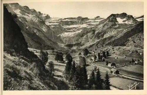 Album mit 12 Heliogravurkarten Gavarnie, Bearbeiten. Foto Quinault - LOURDES