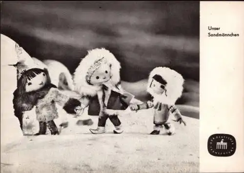 Ak Unser Sandmännchen, Sandmann, Eskimos, Iglus, DDR Kinderfernsehen, S 50 65