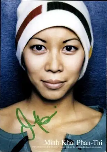 Ak Schauspielerin und Moderatorin Minh-Khai Phan-Thi, Portrait, Autogramm