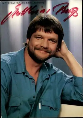 Ak Moderator Matthias Preuss, Radio Luxemburg, RTL, Portrait, Autogramm