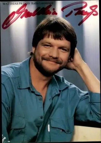 Ak Moderator Matthias Preuss, Radio Luxemburg, RTL, Portrait, Autogramm