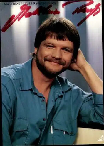 Ak Moderator Matthias Preuss, Radio Luxemburg, RTL, Portrait, Autogramm