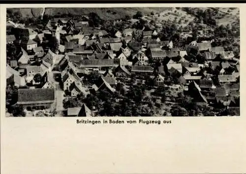 Ak Britzingen Müllheim in Baden Schwarzwald, Fliegeraufnahme, Bäckerei Lebensmittel