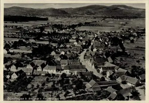 Ak Gündlingen Breisach am Oberrhein, Fliegeraufnahme