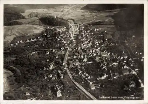 Ak Lorch im Rheingau Hessen, Fliegeraufnahme