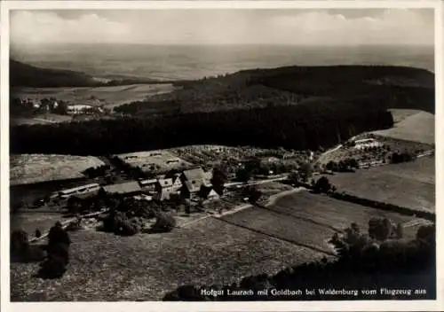 Ak Laurach Waldenburg in Württemberg, Hofgut Laurach, Goldbach, Fliegeraufnahme