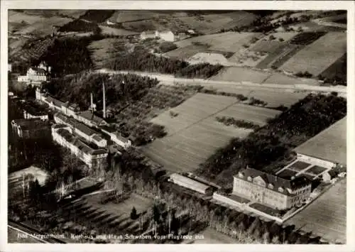 Ak Bad Mergentheim in Tauberfranken, Fliegeraufnahme, Kurhaus, Haus Schwaben