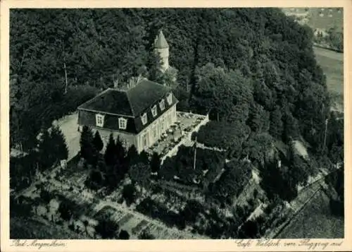 Ak Bad Mergentheim in Tauberfranken, Fliegeraufnahme, Cafe Waldeck