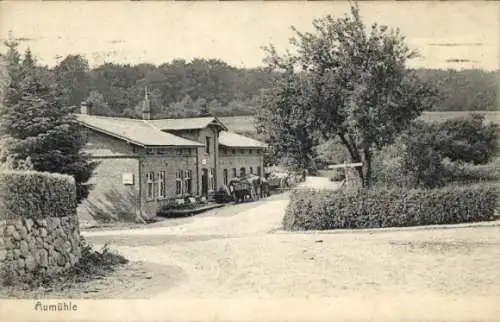 Ak Aumühle im Herzogtum Lauenburg, Straßenpartie, Alte Wassermühle